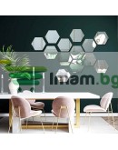 Комплект шестоъгълни декоративни огледала, 5 бр.